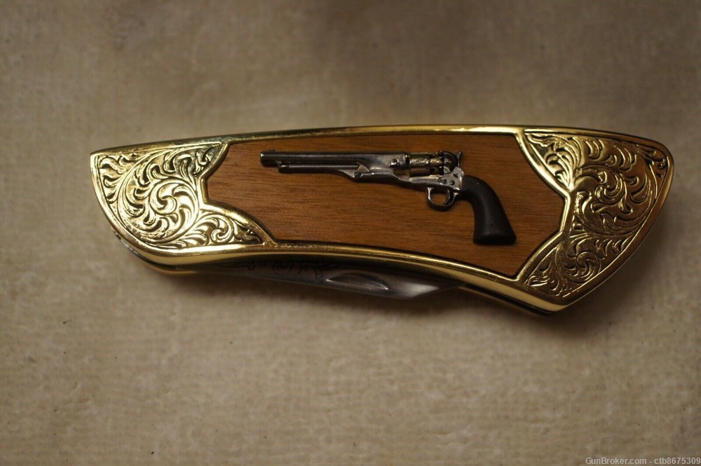 Colt 1860 Army Revolver Knife Franklin Mint with Case-img-0