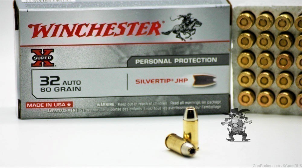 32 AUTO WINCHESTER SILVERTIP 32 ACP Personal Protection 60 Grain JHP 50 RD-img-0