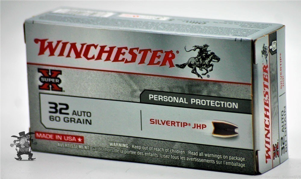 32 AUTO WINCHESTER SILVERTIP 32 ACP Personal Protection 60 Grain JHP 50 RD-img-1