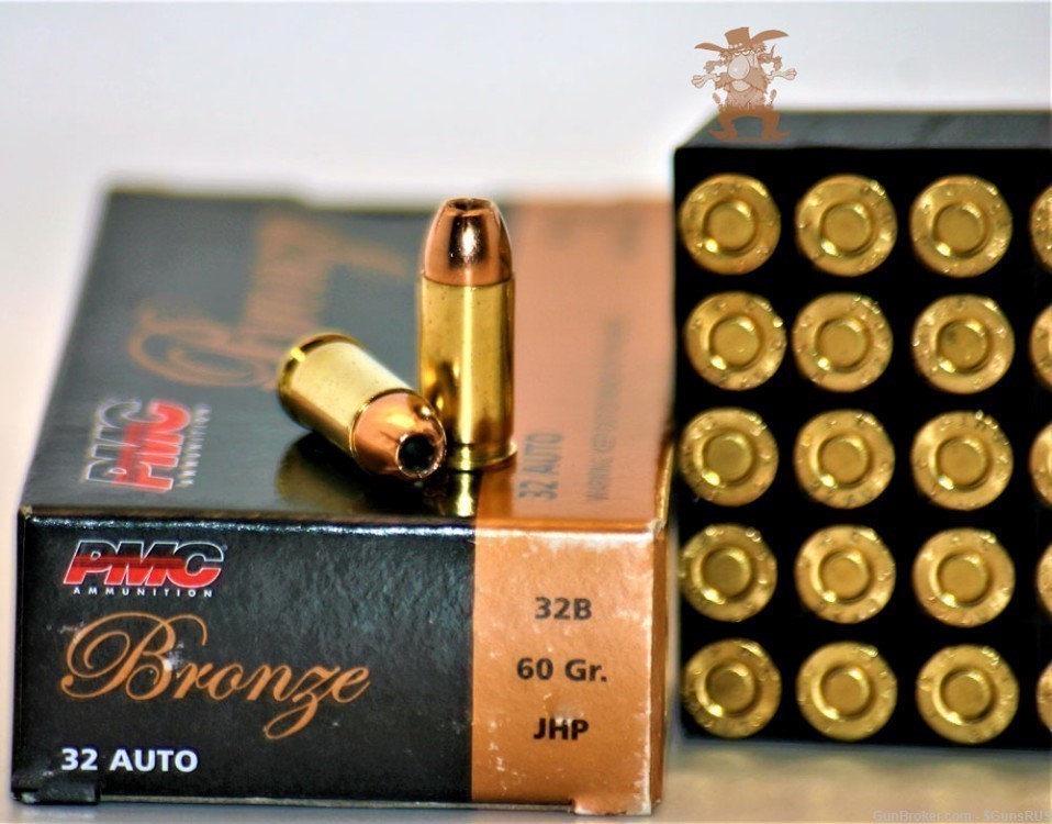 32 ACP  JHP PMC Bronze 32 Auto 60 Grain Hollow Point  Protection 50 Rounds-img-2
