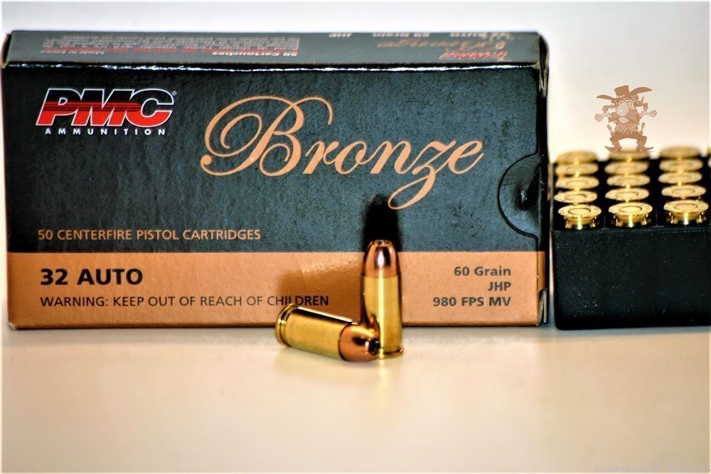 32 ACP  JHP PMC Bronze 32 Auto 60 Grain Hollow Point  Protection 50 Rounds-img-0