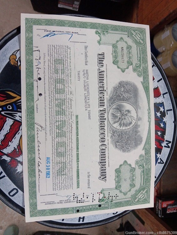 The American Tobacco Company Stock Certificate-img-0