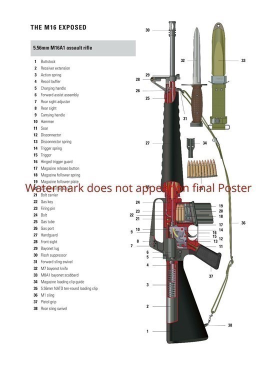 M16 rifle Poster Patent Print Art U.S. Army Military Armalite AR-15-img-0