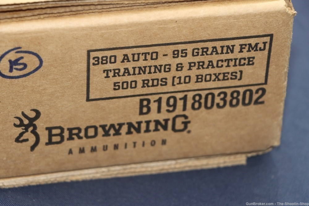 Browning 380ACP Ammunition 500RD AMMO CASE 95GR FMJ 380 ACP Brass NEW NR-img-9