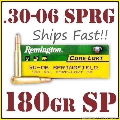 20rds Remington Core-Lokt™ .30-06 SPRG 180gr SP R30064 + FAST SHIPPING-img-0
