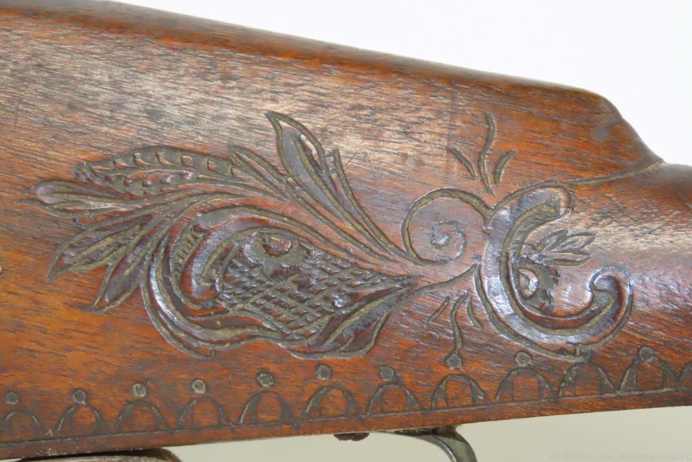 CARVED STOCK Antique EUROPEAN Percussion Conversion SPORTING Shotgun SLING -img-5