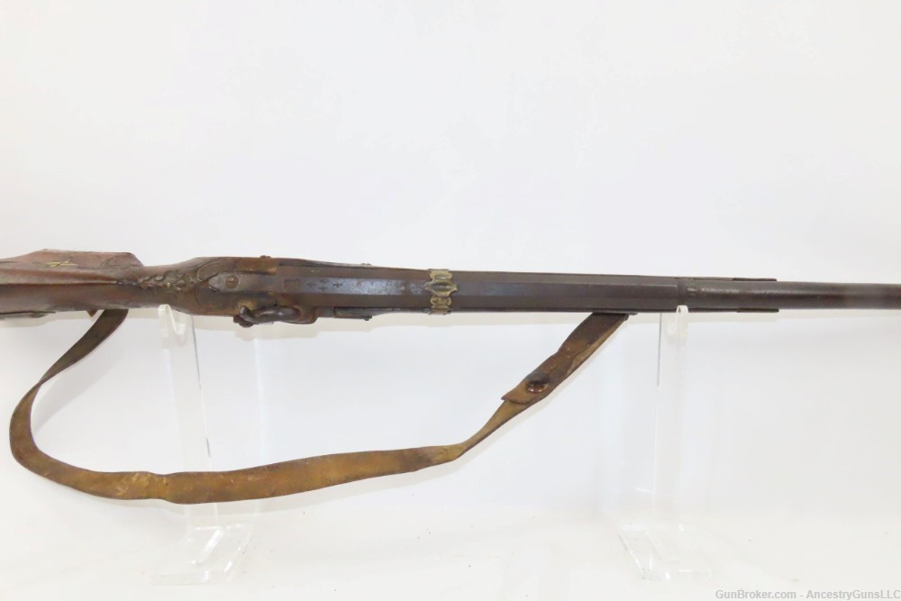 CARVED STOCK Antique EUROPEAN Percussion Conversion SPORTING Shotgun SLING -img-10