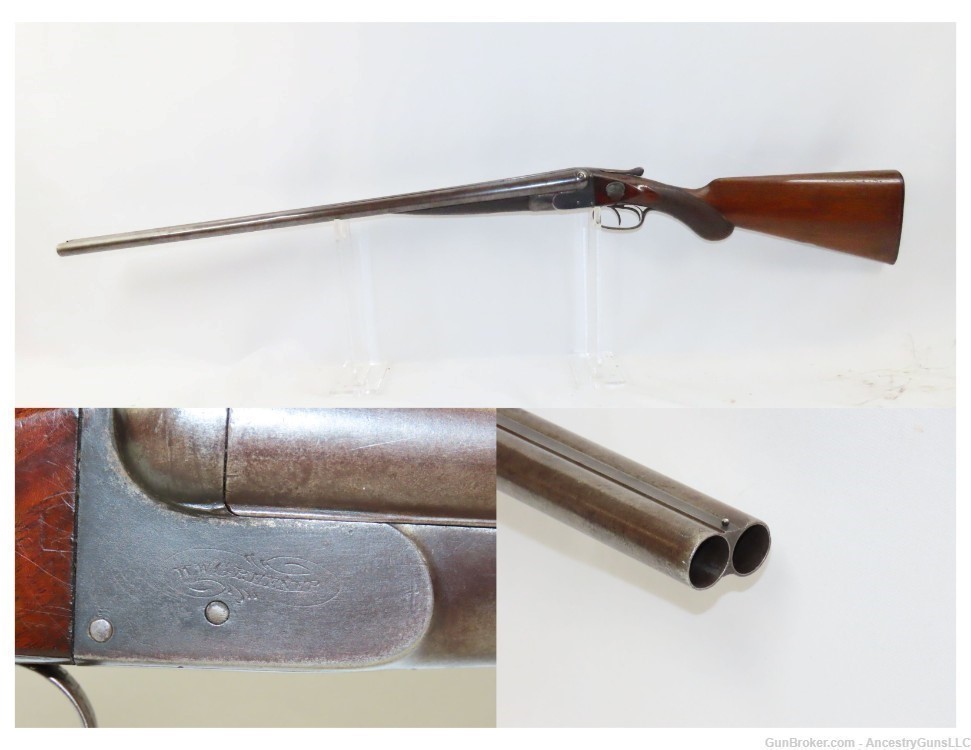 c1889 mfr Antique W.W. GREENER Double Barrel SxS Boxlock HAMMERLESS Shotgun-img-0