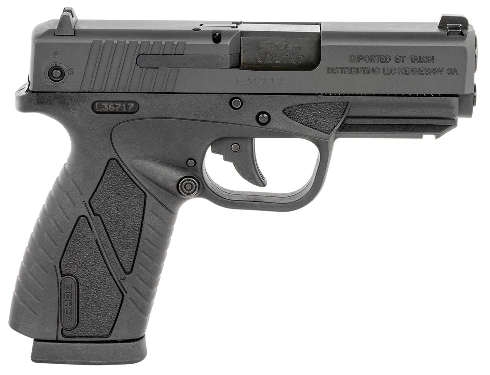 Bersa  BPCC Concealed Carry 9mm Luger Caliber with 3.30 , 8+1, Matte Black -img-0