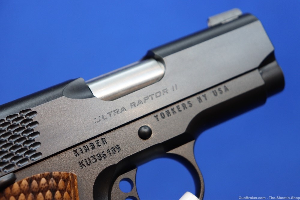 Kimber CUSTOM SHOP Ultra Raptor II 1911 Pistol 45ACP 3" Compact NS MS SA 45-img-22