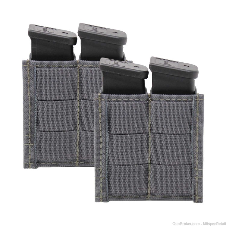 Esstac Double Pistol KYWI Magazine Pouch - Wolf Grey (Pack of 2)-img-2
