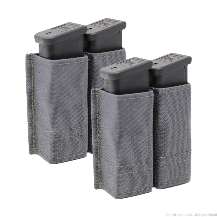Esstac Double Pistol KYWI Magazine Pouch - Wolf Grey (Pack of 2)-img-0