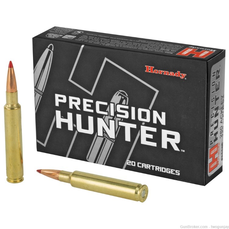 100 Rounds of Hornady Precision Hunter .280 Ackley IMP Ammo 162 ELD-X 85586-img-0