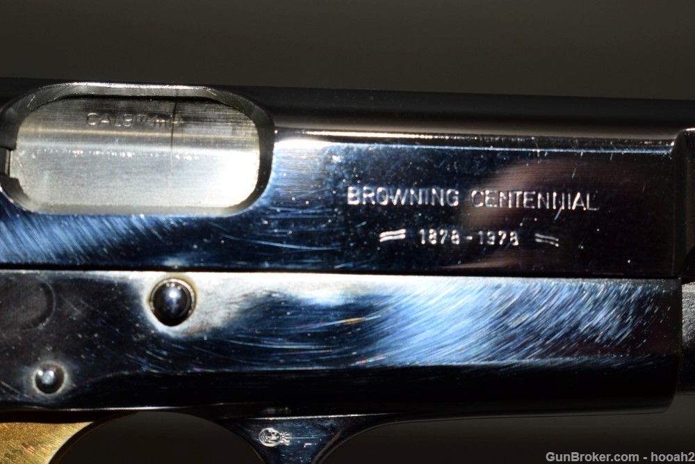 Superb Belgian Browning Hi Power Centennial Pistol Nickel w Box 9mm 1/3500-img-6