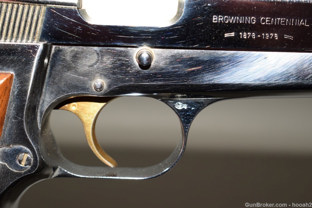 Superb Belgian Browning Hi Power Centennial Pistol Nickel w Box 9mm 1/3500-img-5