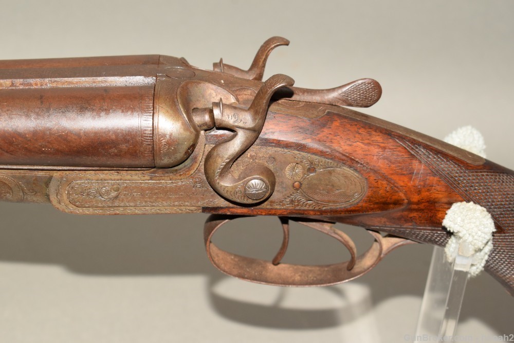 Highly Engraved John P Lovell & Sons SxS Hammer Shotgun 12 G Prize Gun-img-11