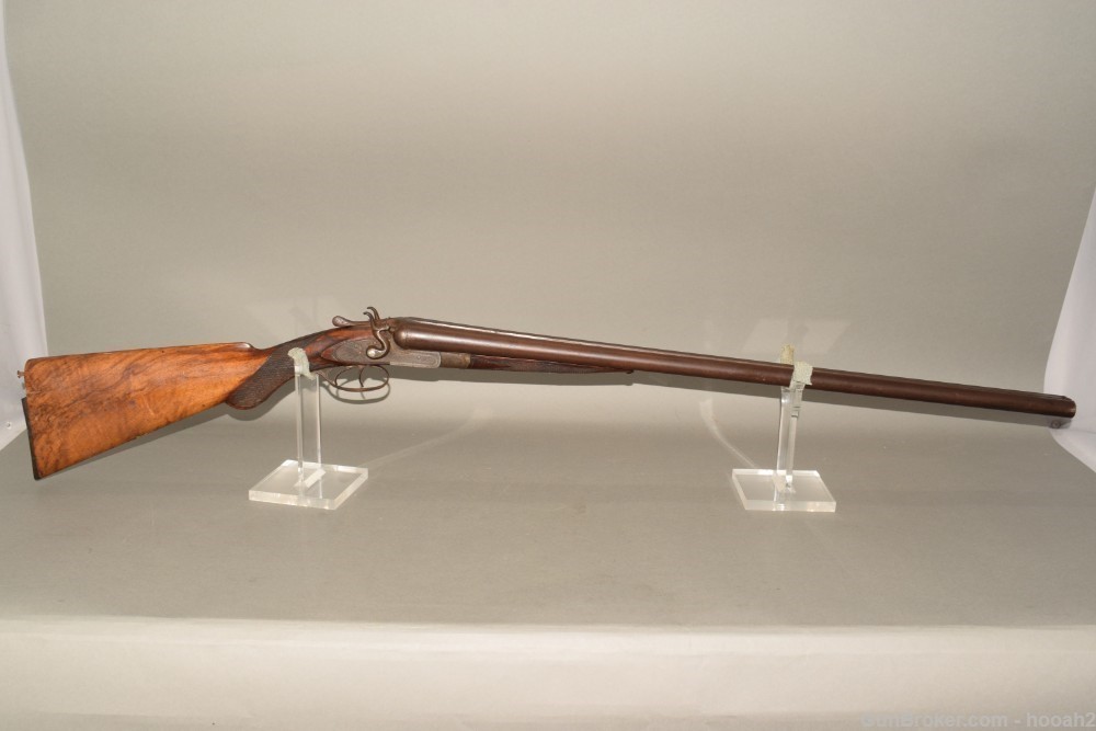 Highly Engraved John P Lovell & Sons SxS Hammer Shotgun 12 G Prize Gun-img-0