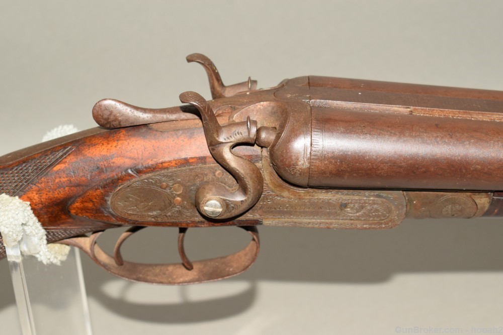 Highly Engraved John P Lovell & Sons SxS Hammer Shotgun 12 G Prize Gun-img-4