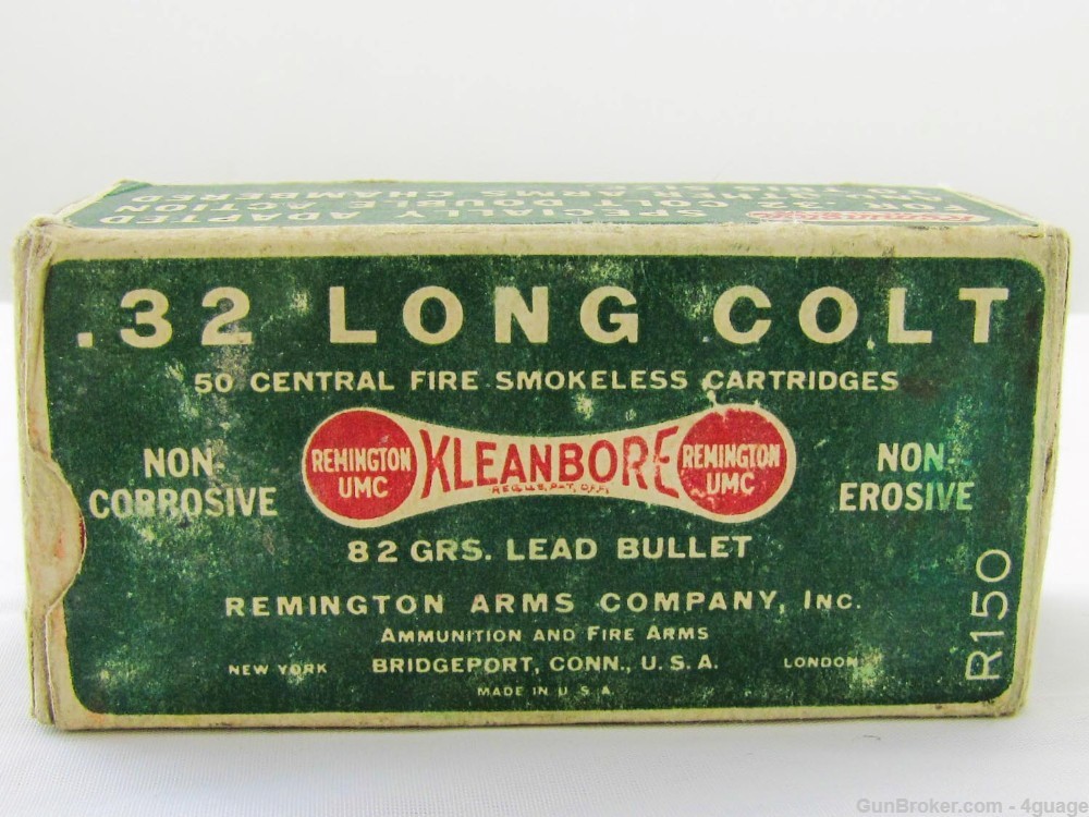 Remington UMC Kleanbore .32 Long Colt CF Cartridges - Full Dogbone Box-img-0