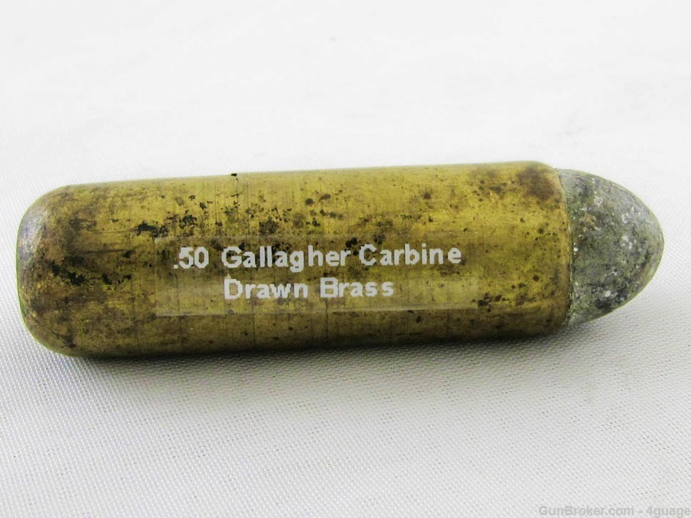 Rare Civil War 50 Gallagher Drawn Brass Cartridge-img-0