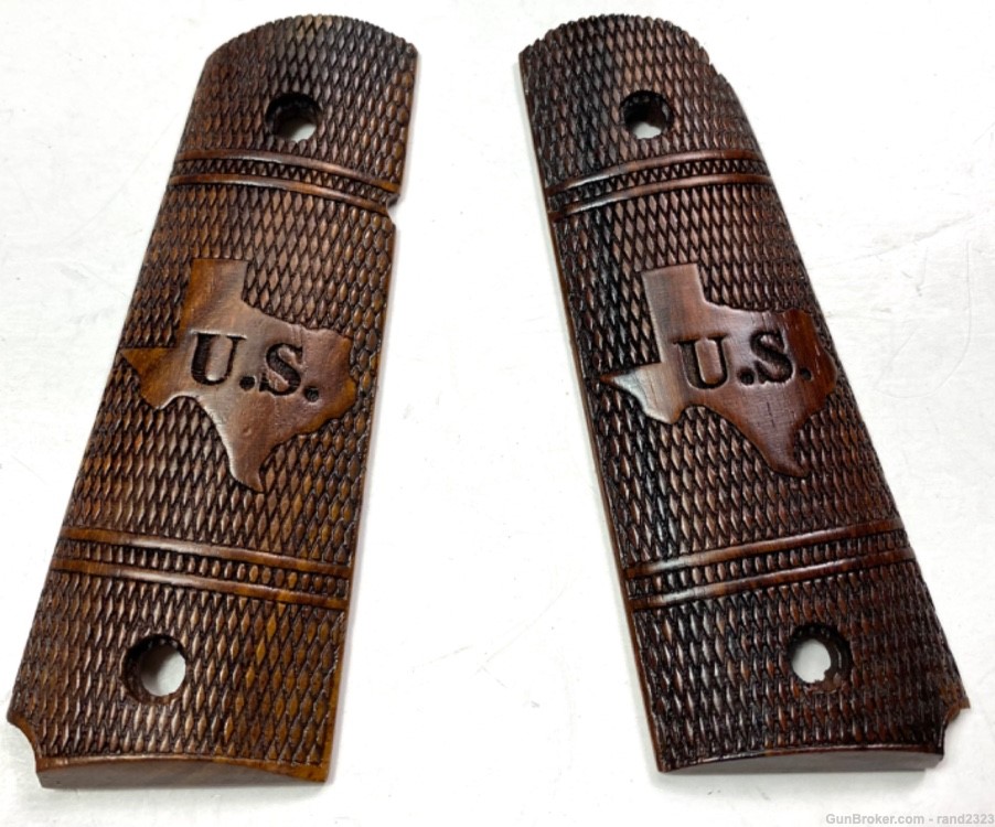 WWI WWII US ARMY M1911 M1911A1 COLT .45 PISTOL GRIPS-TEXAS DESIGN-img-0