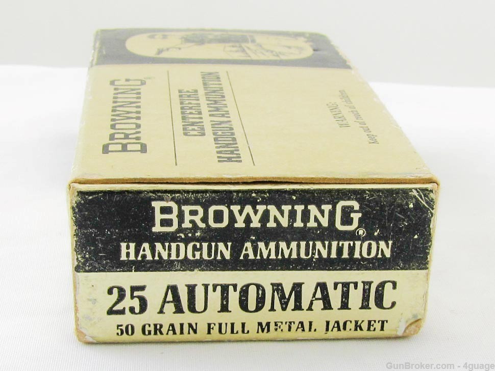 Browning .25 Automatic CF Pistol Cartridges - Full Box-img-4