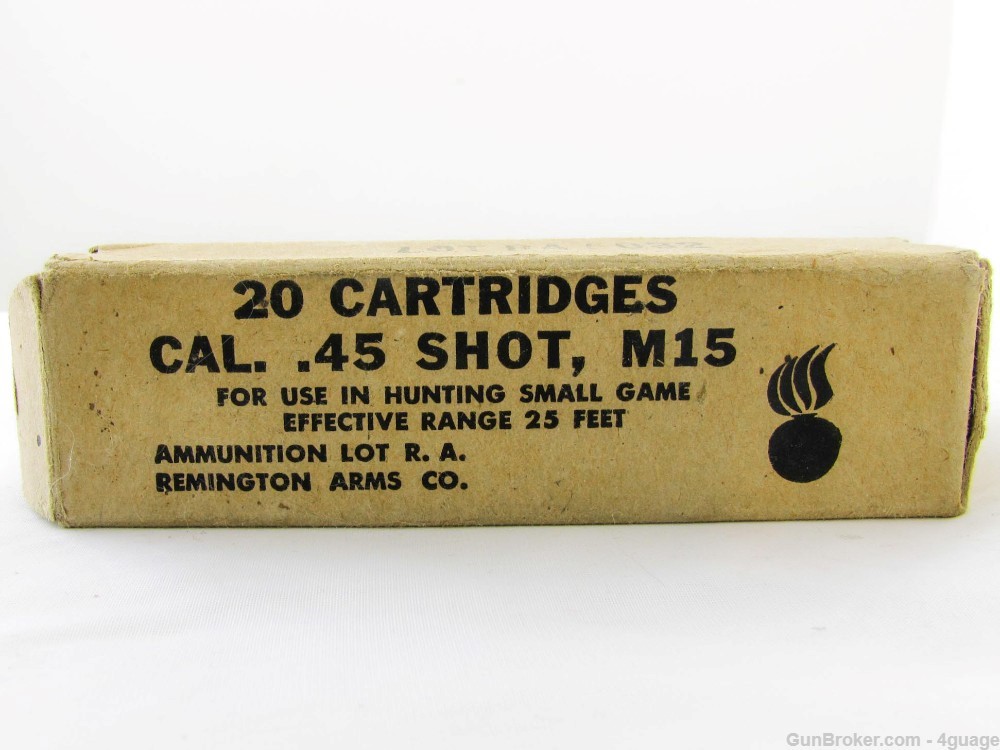 WW2 R.A. .45 M15 Survival Shot Cartridges - Full Box-img-1