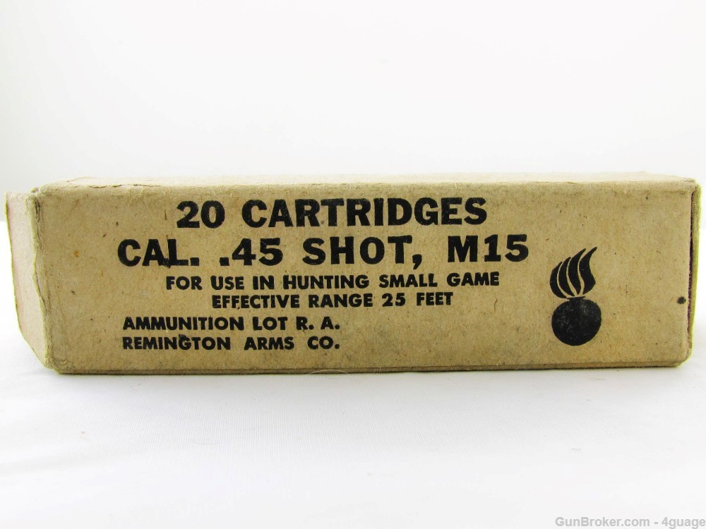 WW2 R.A. .45 M15 Survival Shot Cartridges - Full Box-img-0