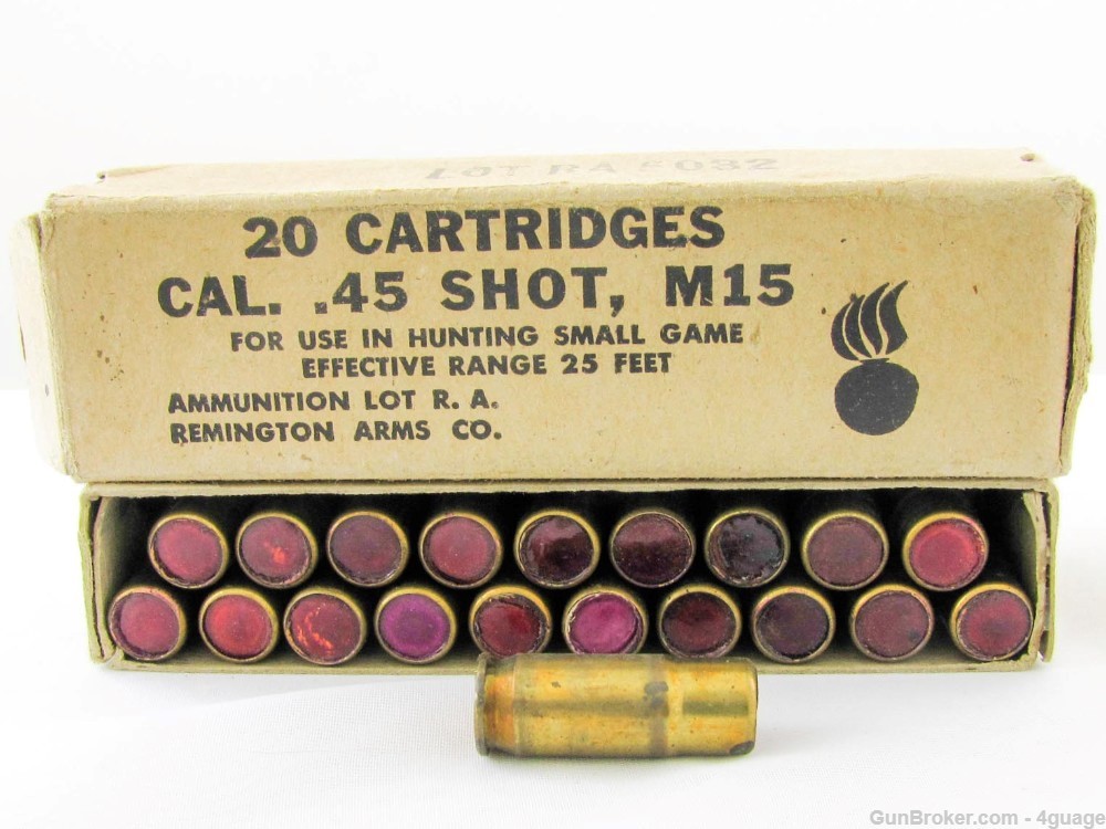 WW2 R.A. .45 M15 Survival Shot Cartridges - Full Box-img-6