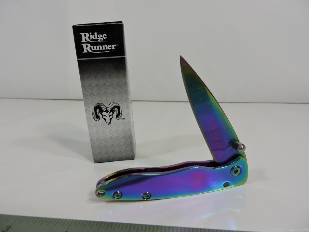 Ridge Runner Titanium Coated Liner Lock Folding Pocket Knife-img-0