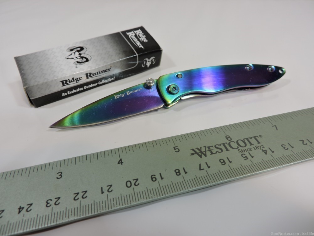 Ridge Runner Titanium Coated Liner Lock Folding Pocket Knife-img-1
