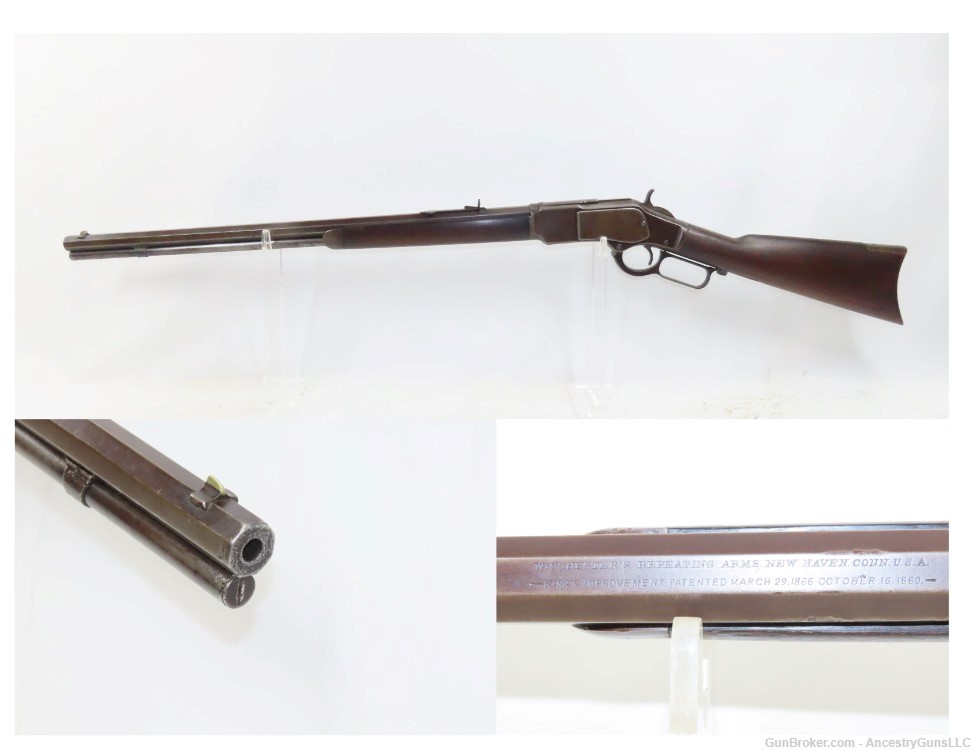 c1891 Antique WINCHESTER Model 1873 .32-20 WCF Lever Action Rifle-img-0