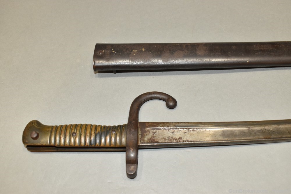 French Model 1866 Chassepot Sword Bayonet W Scabbard-img-6
