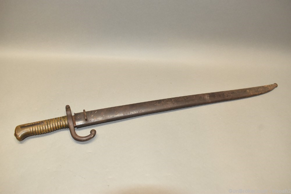 French Model 1866 Chassepot Sword Bayonet W Scabbard-img-0