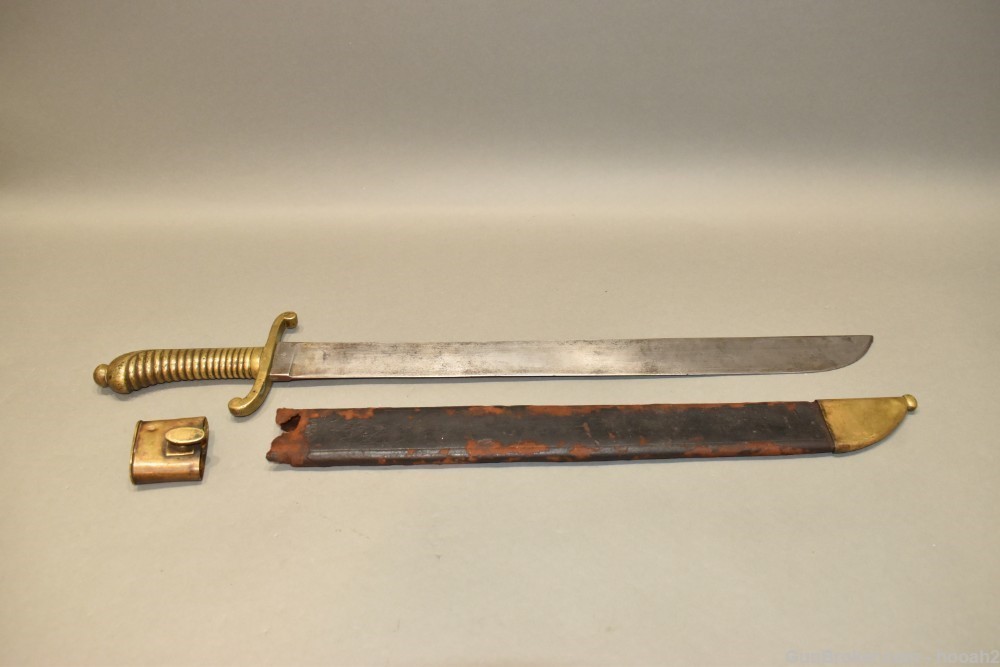 Scarce Prussian Model 1845 Faschinenmesser Short Sword W Scabbard-img-0