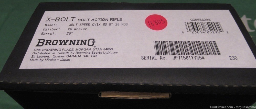 BROWNING X-BOLT SPEED OVIX 28 NOSLER, 26" NIB.-img-9