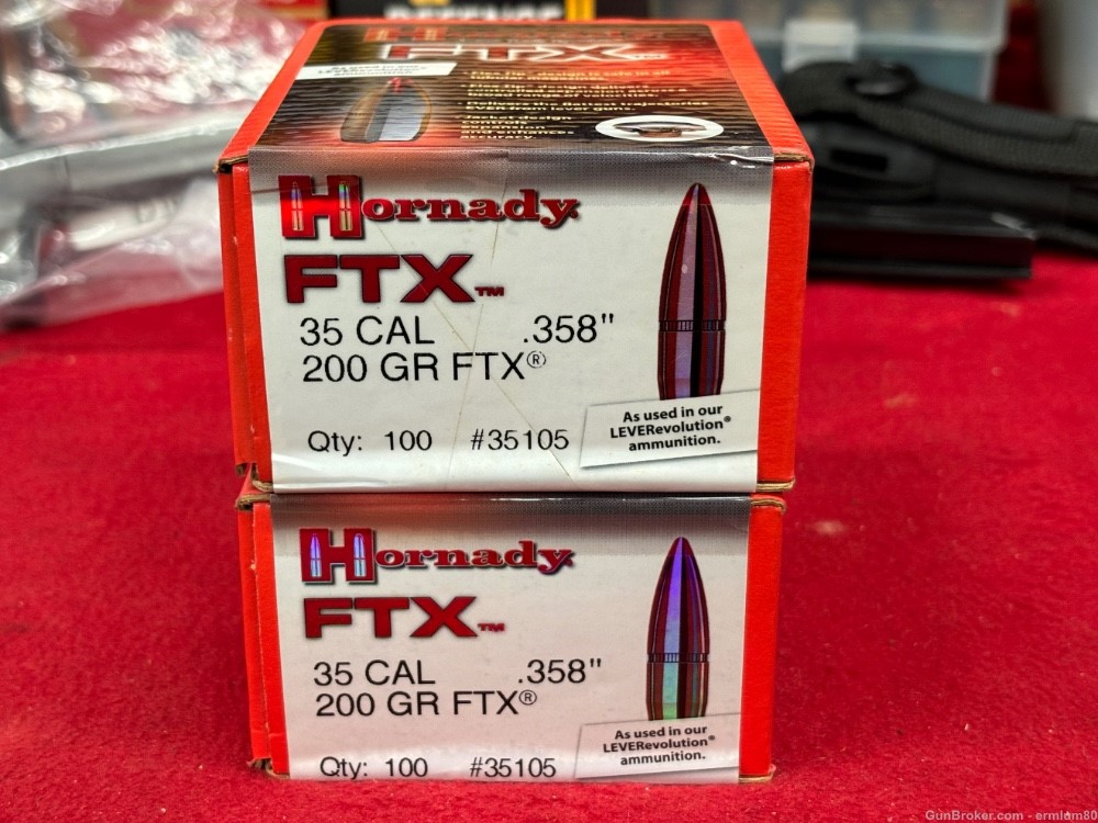 Hornady FTX 35 CAL .358" 200 Gr #35105 Reloading Bullets  (200 Bullets)-img-0
