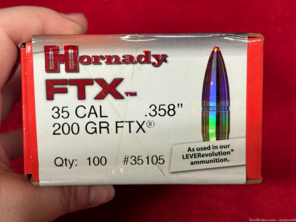 Hornady FTX 35 CAL .358" 200 Gr #35105 Reloading Bullets  (200 Bullets)-img-2