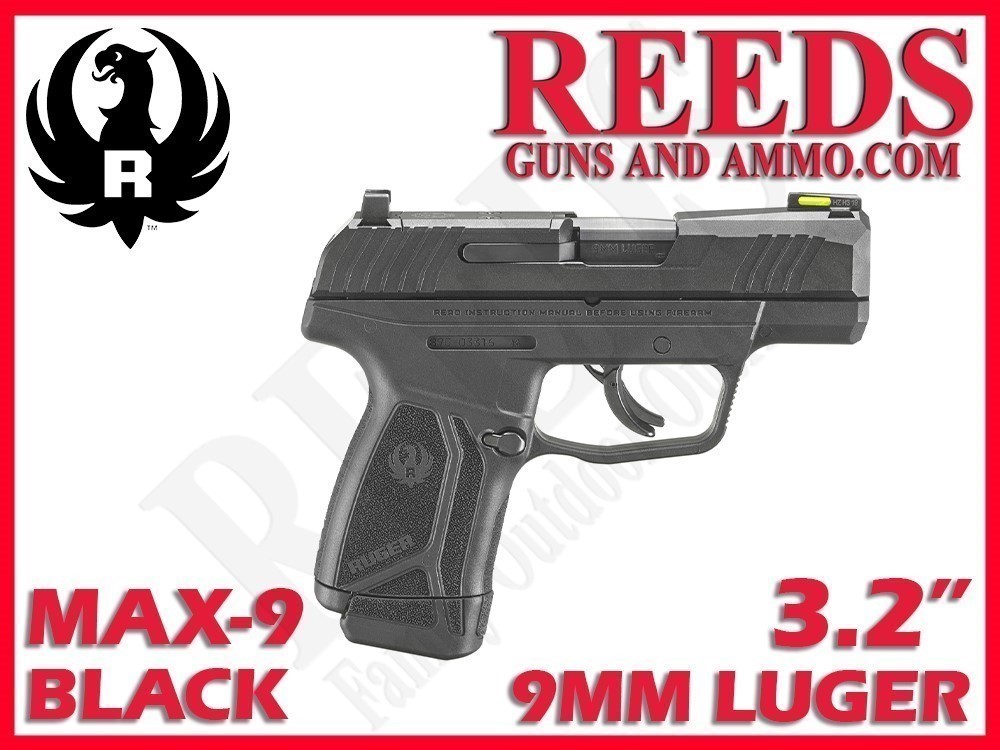 Ruger Max-9 Black Manual Safety 9mm 3.2in 2 Mags 3500-img-0