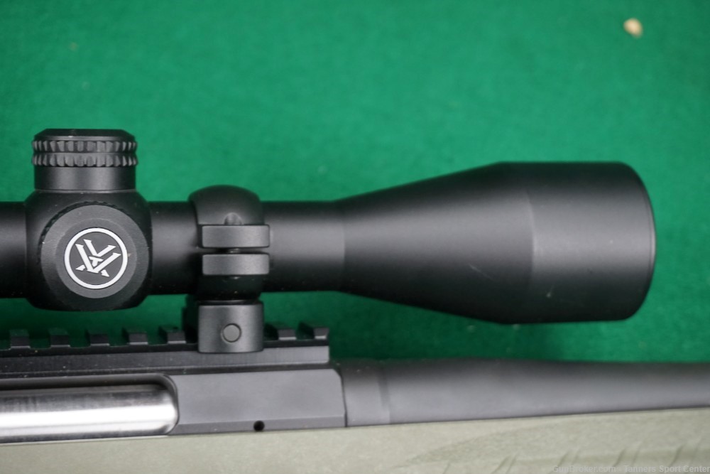 Ruger American 308 308win 18" OD Green Stock w. Vortex Crossfire 3-9x Scope-img-4