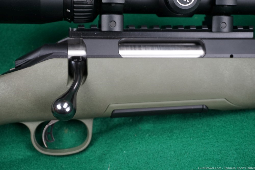 Ruger American 308 308win 18" OD Green Stock w. Vortex Crossfire 3-9x Scope-img-5