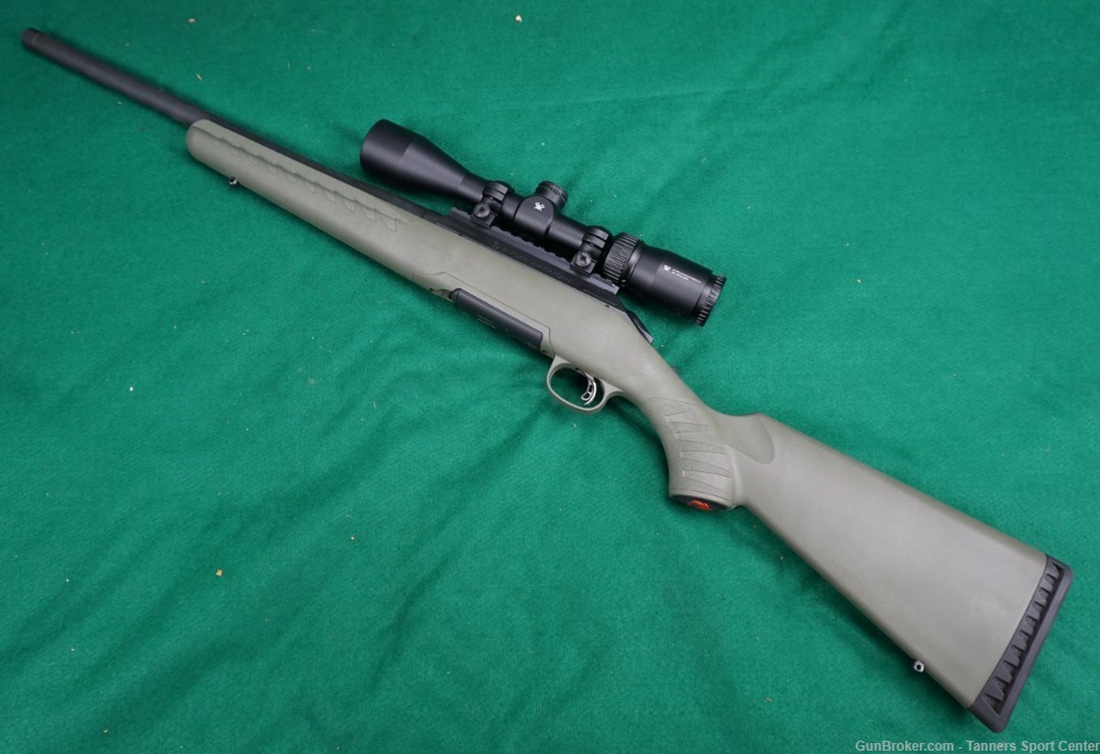 Ruger American 308 308win 18" OD Green Stock w. Vortex Crossfire 3-9x Scope-img-16
