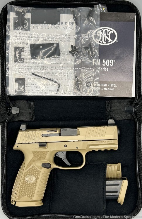 FN 509M MRD 9mm Luger 4" FDE Optic Ready 15+1 FNH 509 Mid Size 9x19 -img-6