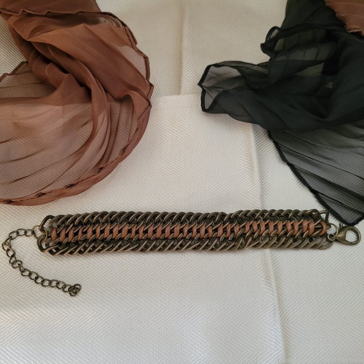 Charming Charlie 82"x32" Scarf & Trends Gal 7" + 2" ext Bracelet. TG3&Scarf-img-4