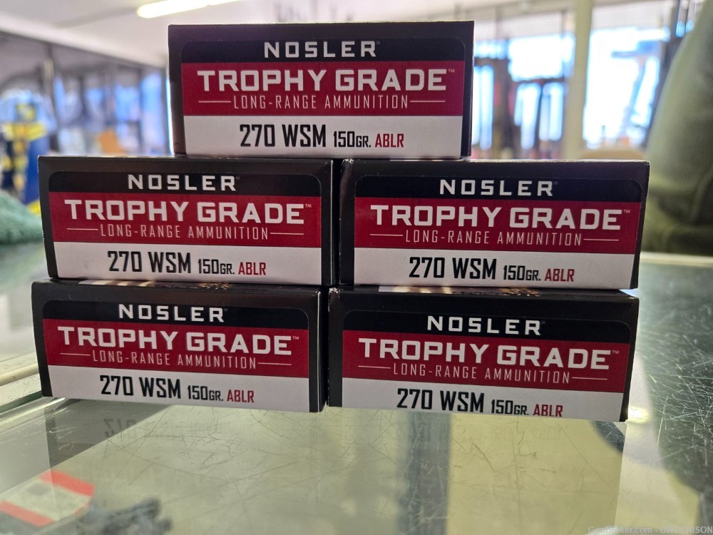 Nosler 60114 Trophy Grade Long Range 270 WSM 150gr ABLR 5 Boxes-img-0