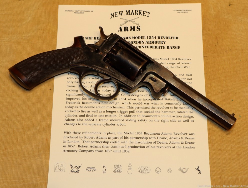 Rare & Fine Confederate Beaumont Adams Model 1854 Revolver-img-71