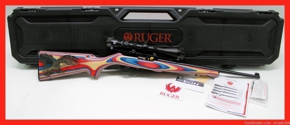 Ruger 10/22 Eagle Red White Blue Scope CA LEGAL FREE SHIPPING W/BUY IT NOW!-img-0