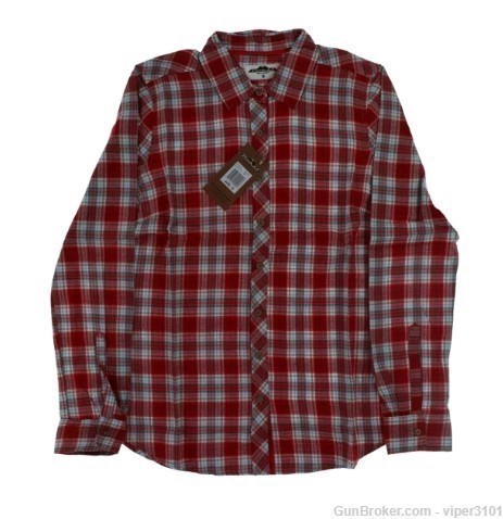 Podium Ladies L/S Flannel Shirt Red Plaid - X Large-img-0