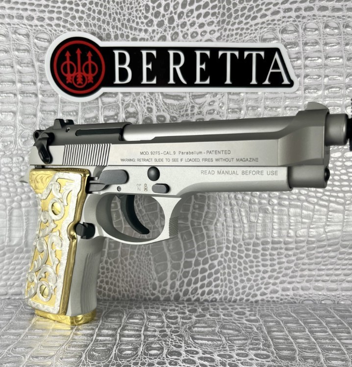 STUNNING Custom ITALIAN Beretta 92FS INOX (CA Friendly FFL!)-img-2