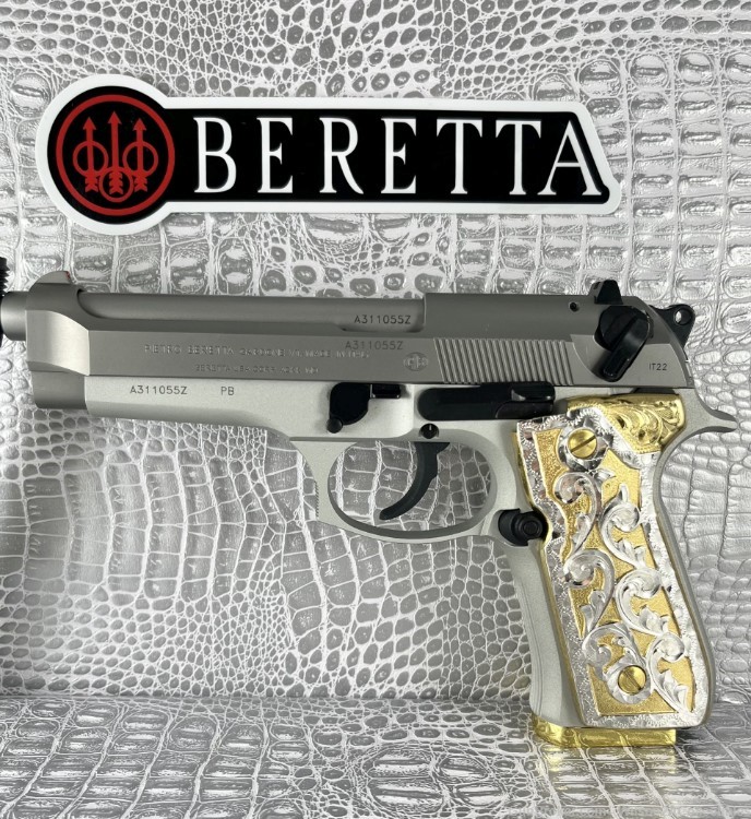 STUNNING Custom ITALIAN Beretta 92FS INOX (CA Friendly FFL!)-img-1